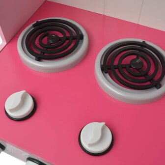 Speelgoedkeuken roze en wit 82x30x100 cm hout