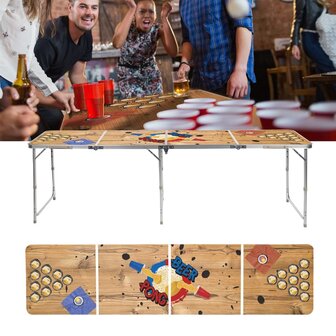 Bierpongtafel inklapbaar 240x60x55 cm MDF en aluminium