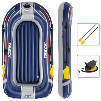 Hydro-Force Opblaasboot met pomp en roeispanen blauw