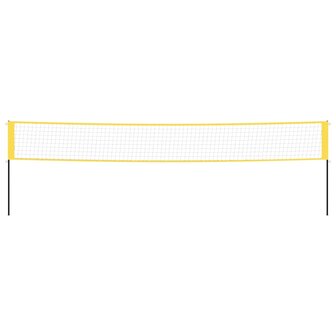Badmintonnet 600x155 cm PE-stof geel en zwart