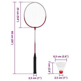 Badmintonset met 4 rackets en net 620x151 cm
