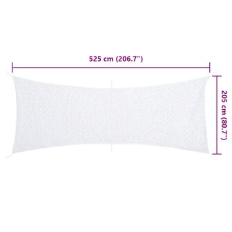 Camouflagenet met opbergzak 525x205 cm wit