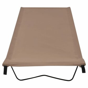 Campingbed 180x60x19 cm oxford stof en staal taupe