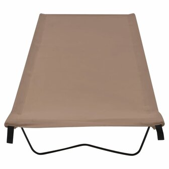 Campingbedden 2 st 180x60x19 cm oxford stof en staal taupe