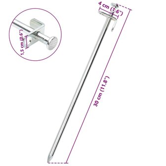 Tentharingen 24 st 8 mm 30 cm gegalvaniseerd staal
