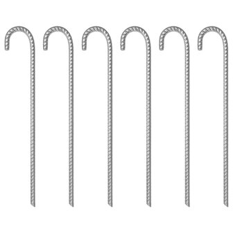 Tentharingen 6 st &Oslash;12 mm 41,5 cm gegalvaniseerd staal