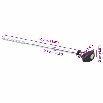 Tentharingen 24 st &Oslash;7 mm 30 cm gegalvaniseerd staal