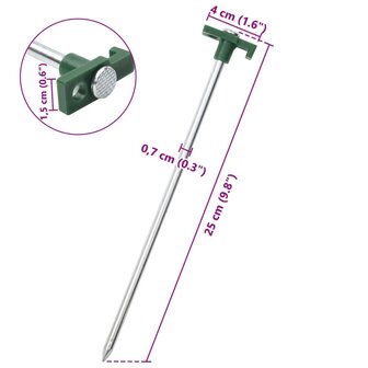 Tentharingen 24 st 7 mm 25 cm gegalvaniseerd staal polypropeen