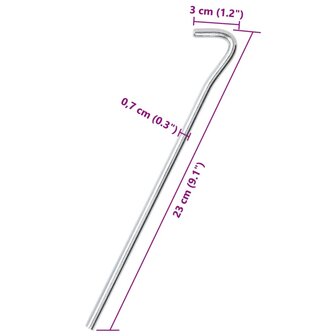 Tentharingen 50 st &Oslash;7 mm 23 cm gegalvaniseerd staal