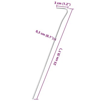 Tentharingen 25 st &Oslash;3 mm 23 cm gegalvaniseerd staal