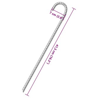 Tentharingen 12 st &Oslash;12 mm 41,5 cm gegalvaniseerd staal