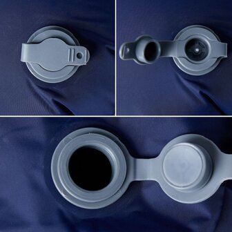 Kampeermatras met kussen opblaasbaar 1-persoons marineblauw