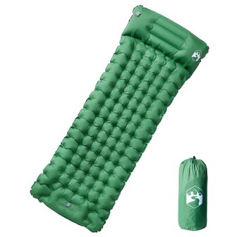 Kampeermatras met kussen zelfopblazend 1-persoons groen