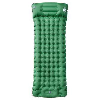 Kampeermatras met kussen zelfopblazend 1-persoons groen