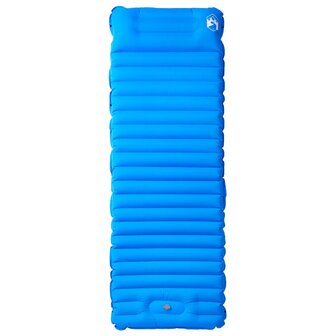Kampeermatras met kussen zelfopblazend 1-persoons blauw