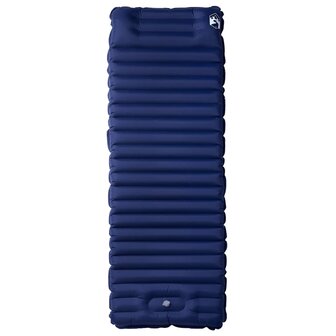Kampeermatras met kussen zelfopblazend 1-persoons marineblauw