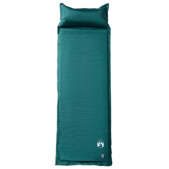 Kampeermatras met kussen zelfopblazend 1-persoons groen