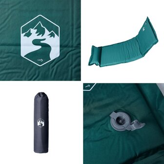 Kampeermatras met kussen zelfopblazend 1-persoons groen