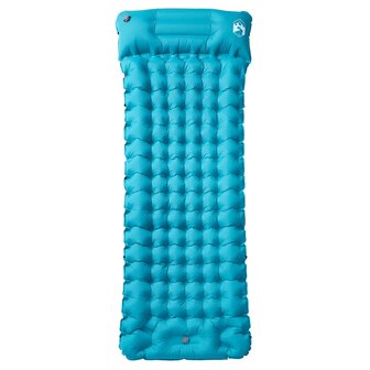 Kampeermatras met kussen zelfopblazend 1-persoons blauw