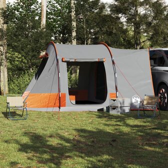 Autotent 2-persoons waterdicht grijs en oranje