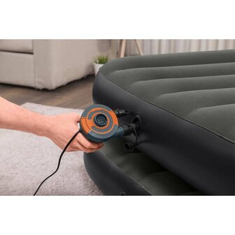 Luchtbed 3-in-1 opblaasbaar 188x99x25 cm zwart en grijs