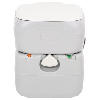 Campingtoilet draagbaar 22+12 L HDPE grijs en wit