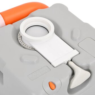 Campingtoilet draagbaar 22+12 L HDPE grijs en wit