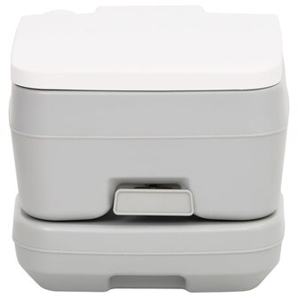 Campingtoilet draagbaar 10+10 L HDPE grijs en wit