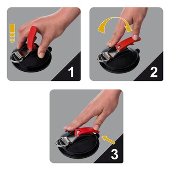 zuignapbevestiging met ring en 2 S-haken