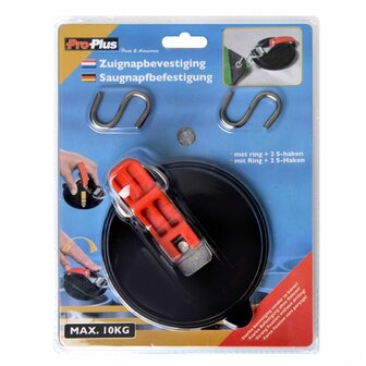 zuignapbevestiging met ring en 2 S-haken
