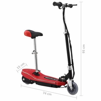 Kinderstep met zadel en LED 120 W rood