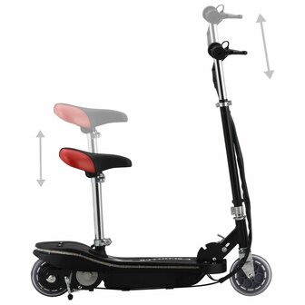 Kinderstep met zadel en LED 120 W zwart