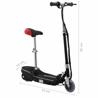 Kinderstep met zadel en LED 120 W zwart