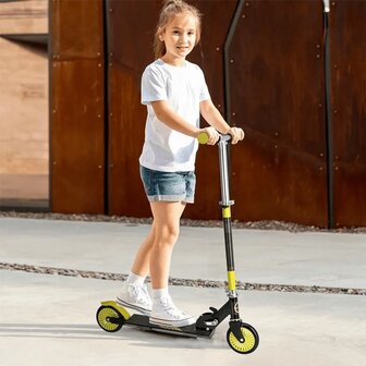 Step inklapbaar met voetrem zwart en limekleurig