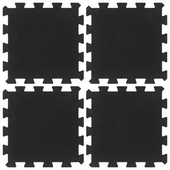 Rubbertegels 4 st 16 mm 30x30 cm zwart