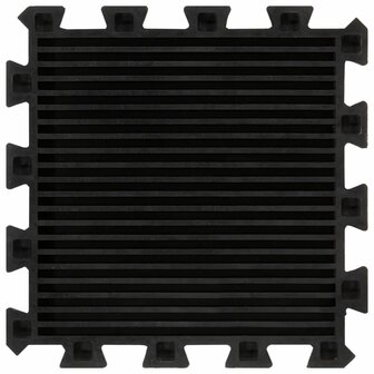 Rubbertegels 16 st 16 mm 30x30 cm zwart