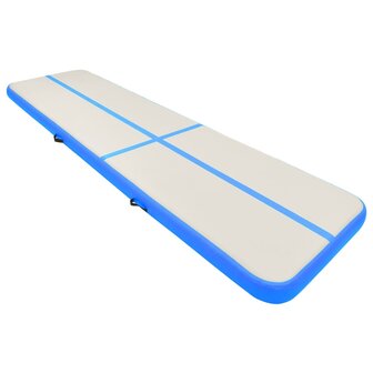 Gymnastiekmat met pomp opblaasbaar 700x100x20 cm PVC bauw