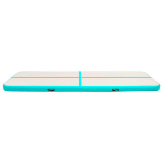 Gymnastiekmat met pomp opblaasbaar 700x100x20 cm PVC groen