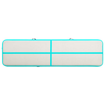 Gymnastiekmat met pomp opblaasbaar 700x100x20 cm PVC groen