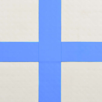 Gymnastiekmat met pomp opblaasbaar 800x100x20 cm PVC blauw