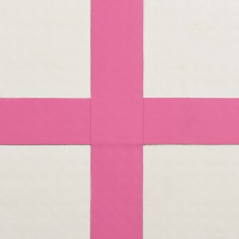 Gymnastiekmat met pomp opblaasbaar 200x200x10 cm PVC roze