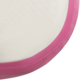 Gymnastiekmat met pomp opblaasbaar 200x200x10 cm PVC roze