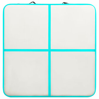 Gymnastiekmat met pomp opblaasbaar 200x200x10 cm PVC groen
