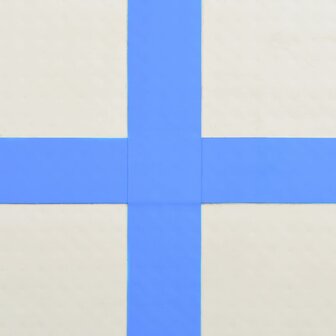 Gymnastiekmat met pomp opblaasbaar 200x200x20 cm PVC blauw