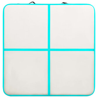 Gymnastiekmat met pomp opblaasbaar 200x200x20 cm PVC groen