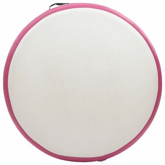 Gymnastiekmat met pomp opblaasbaar 100x100x10 cm PVC roze