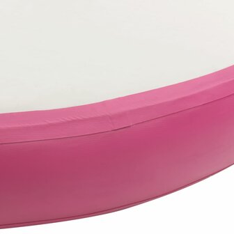 Gymnastiekmat met pomp opblaasbaar 100x100x15 cm PVC roze