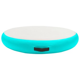 Gymnastiekmat met pomp opblaasbaar 100x100x20 cm PVC groen