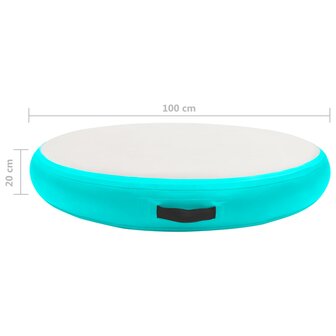Gymnastiekmat met pomp opblaasbaar 100x100x20 cm PVC groen