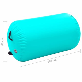 Gymnastiekrol met pomp opblaasbaar 100x60 cm PVC groen